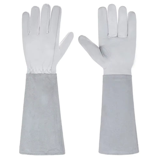 2Pcs Leather Breathable Gauntlet Gloves Rose Pruning Long Sleeve Gloves for Men and Women Best Gardening Glove Garden Gifts